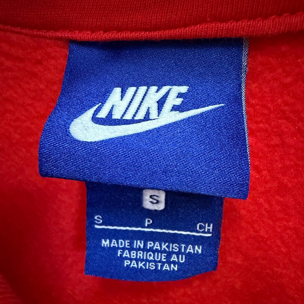 Nike Red White‎ Logo Pullover Womens 80% Cotton Hoodie Size S #122 - Picture 4 of 5